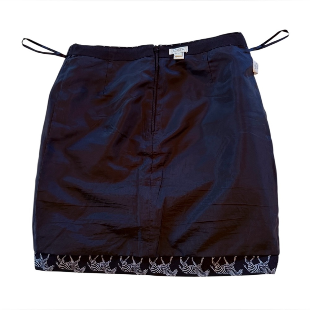 J. Crew Jacquard Zebra Mini Skirt Black Silver Metallic Pattern Size 00 - Picture 12 of 16